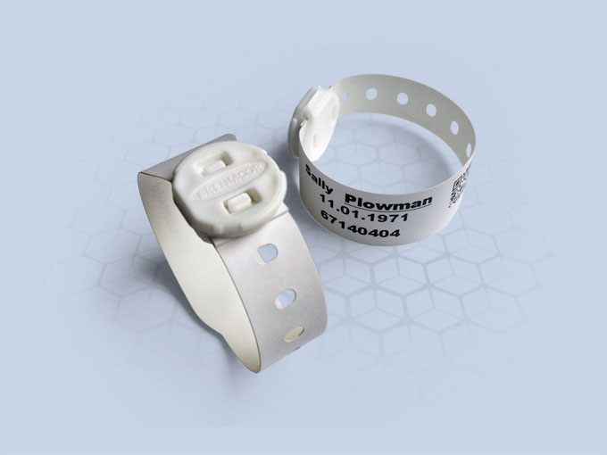 Brenmoor TODFAST white printable patient hospital bracelet