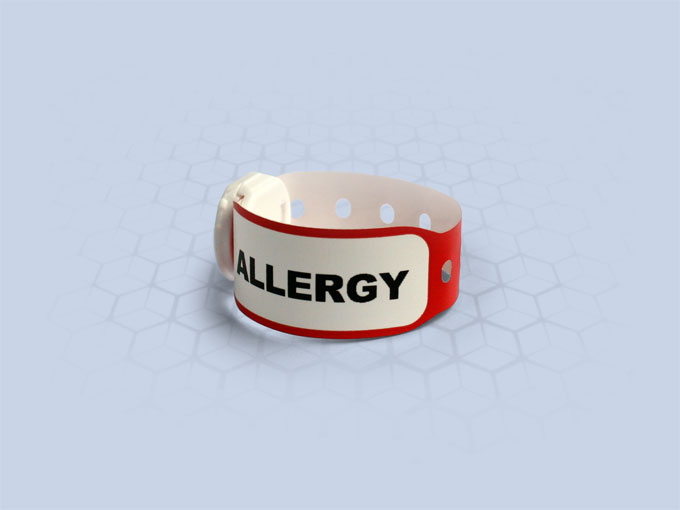 Brenmoor INFAFAST ALLERGY red printable patient hospital bracelet
