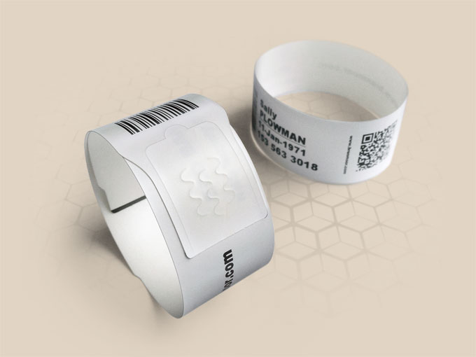Brenmoor ECO100 white self sealing printable patient hospital bracelet