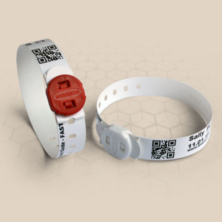 Brenmoor FAST15STB white slim SATO compatible printable patient hospital bracelet