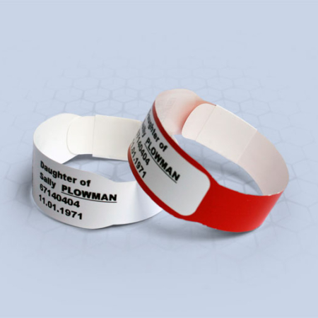 Brenmoor INFA125 white sticker seal printable patient hospital bracelet