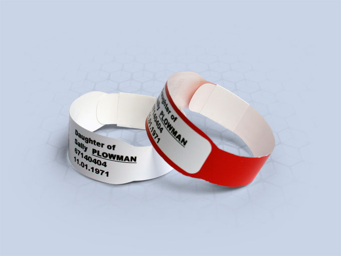 Brenmoor INFASOFT white extra care sticker seal printable patient hospital bracelet